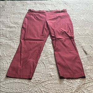 Burgandy Mid Rise Slim Straight Trouser Pant from Stitch Fix